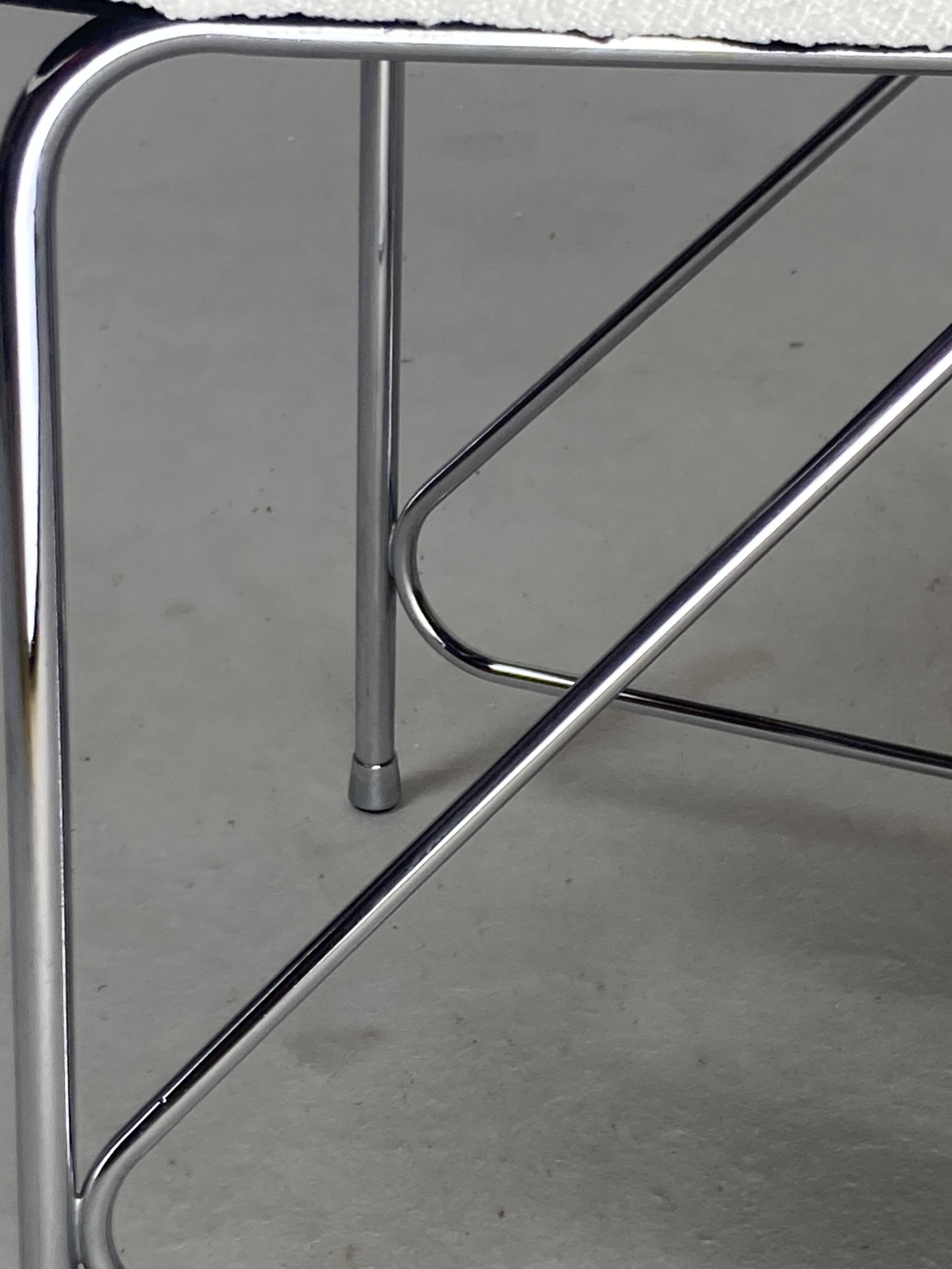 Set of 6 Memphis dining chairs in bouclé, 1980s