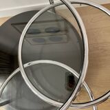 Vintage circular coffee table with triple top - 1980s