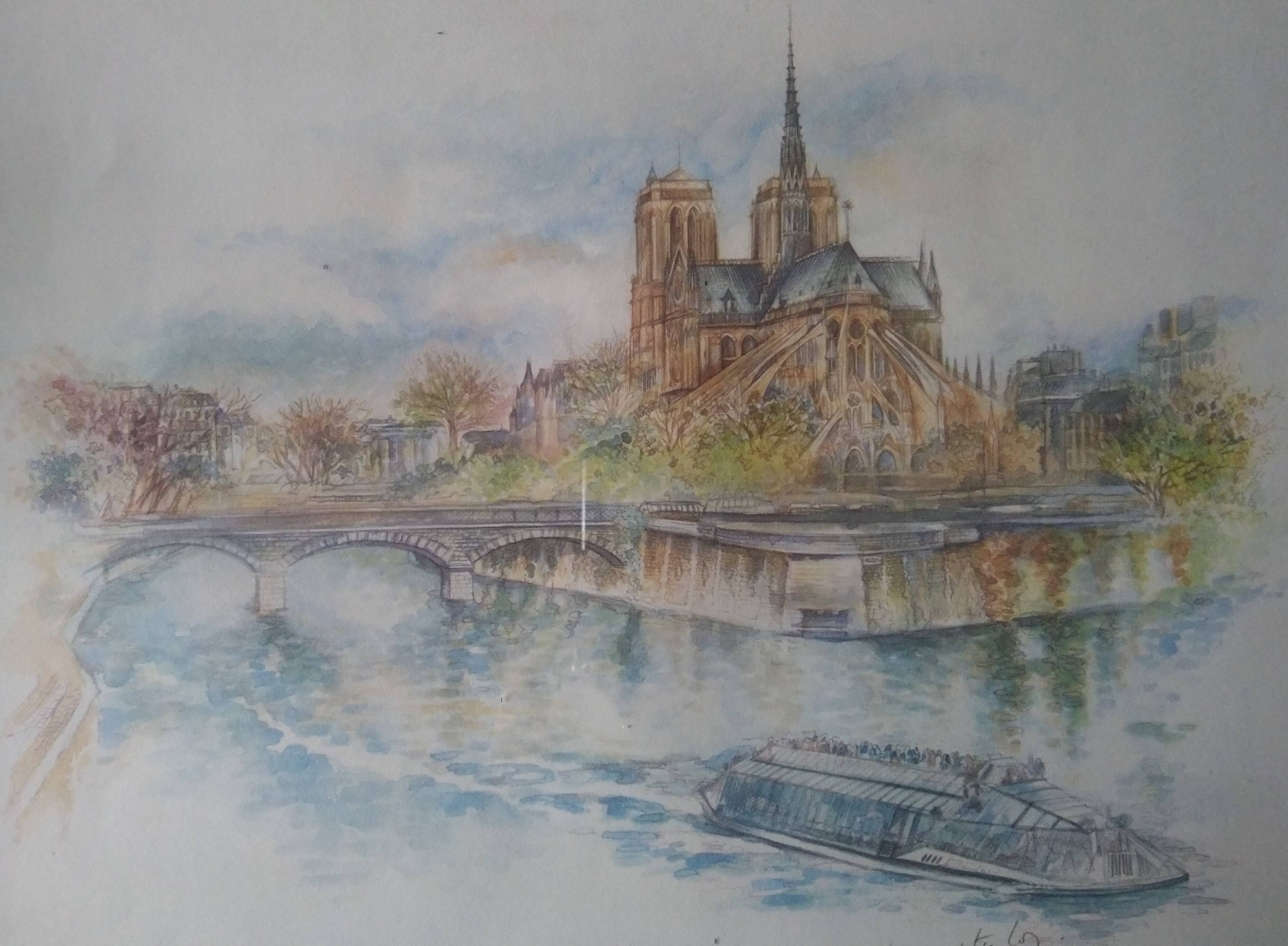 Paris watercolor print "Bernadette Voz"