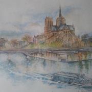 Paris watercolor print "Bernadette Voz"