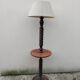 Lampadaire vintage en bois tourné dlg de Charles Dudouyt
