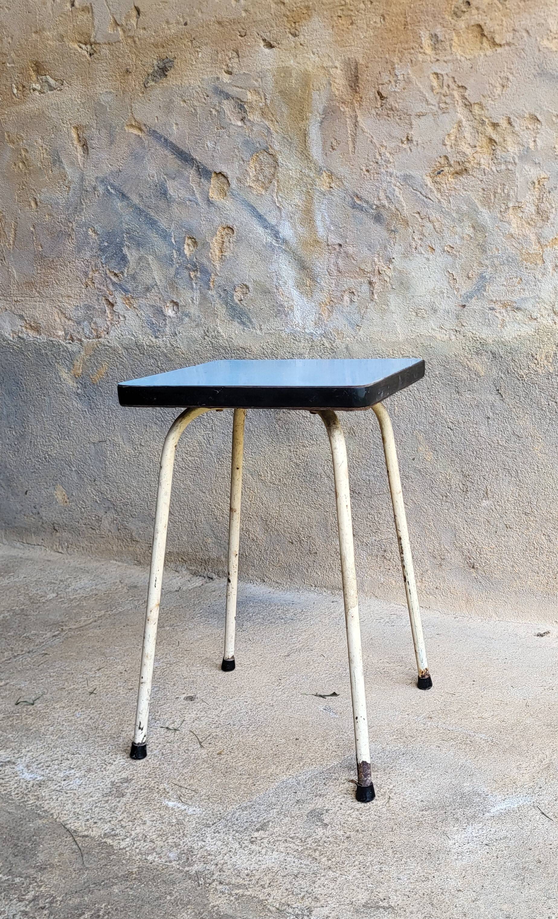 Blue Formica stool