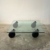 Tavolo coffee table con ruote by Gae Aulenti for Fontana Arte 1980