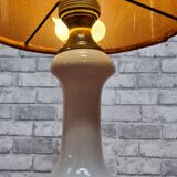 Ceramic lamp 1960 to 70 with velvet lampshade