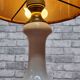 Ceramic lamp 1960 to 70 with velvet lampshade