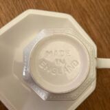 Vintage Johnson Brothers Octagonal White Teacup and Saucer Made in England