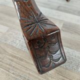 Coffee table in walnut with maple inlays and wheels