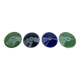 4 green, black and blue enamelled sheet metal suspensions