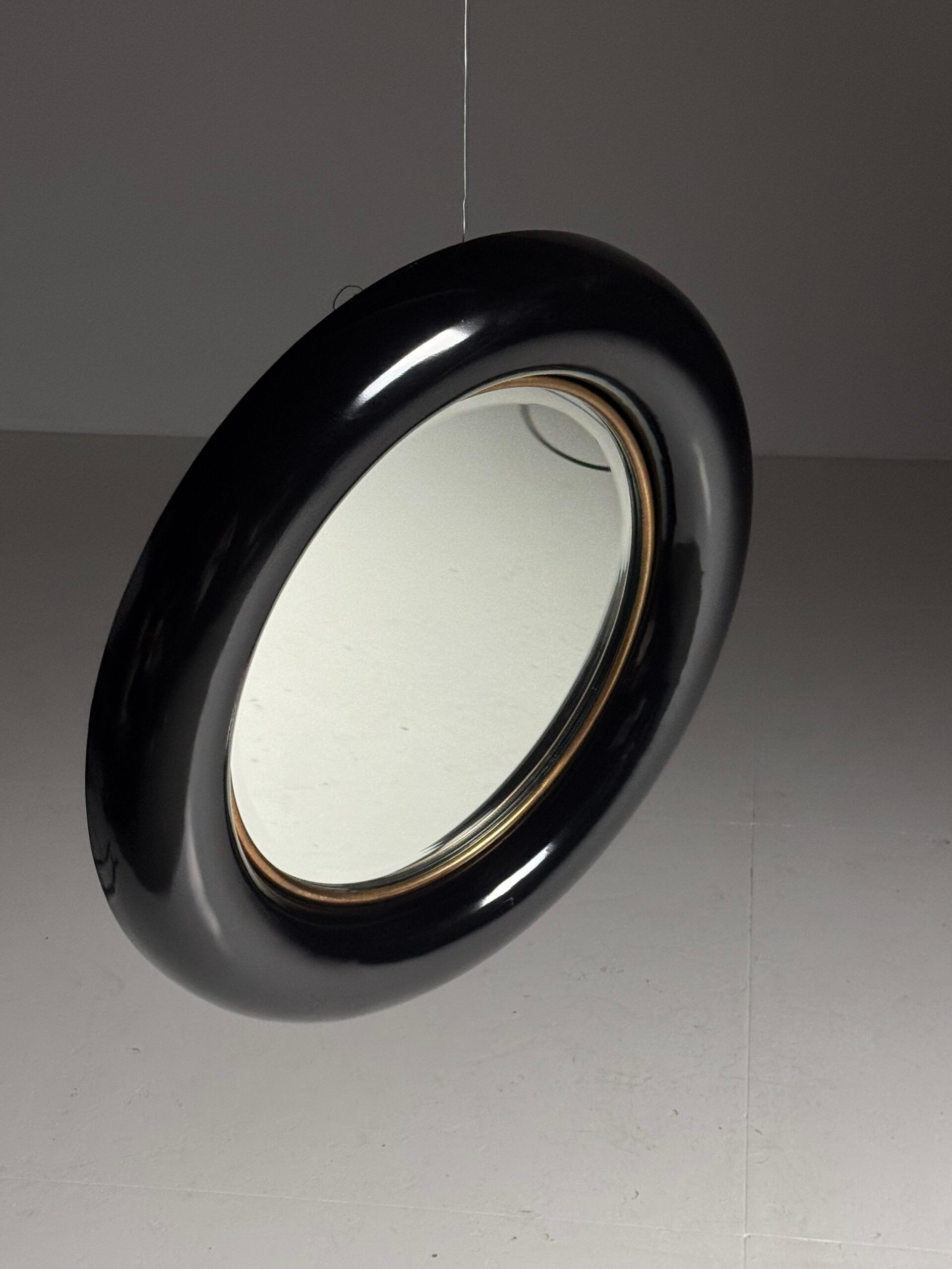 Miroir rond noir vintage