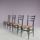Set of 4 "Spinetto" dining chairs from Chiavari, Italy, 1950s