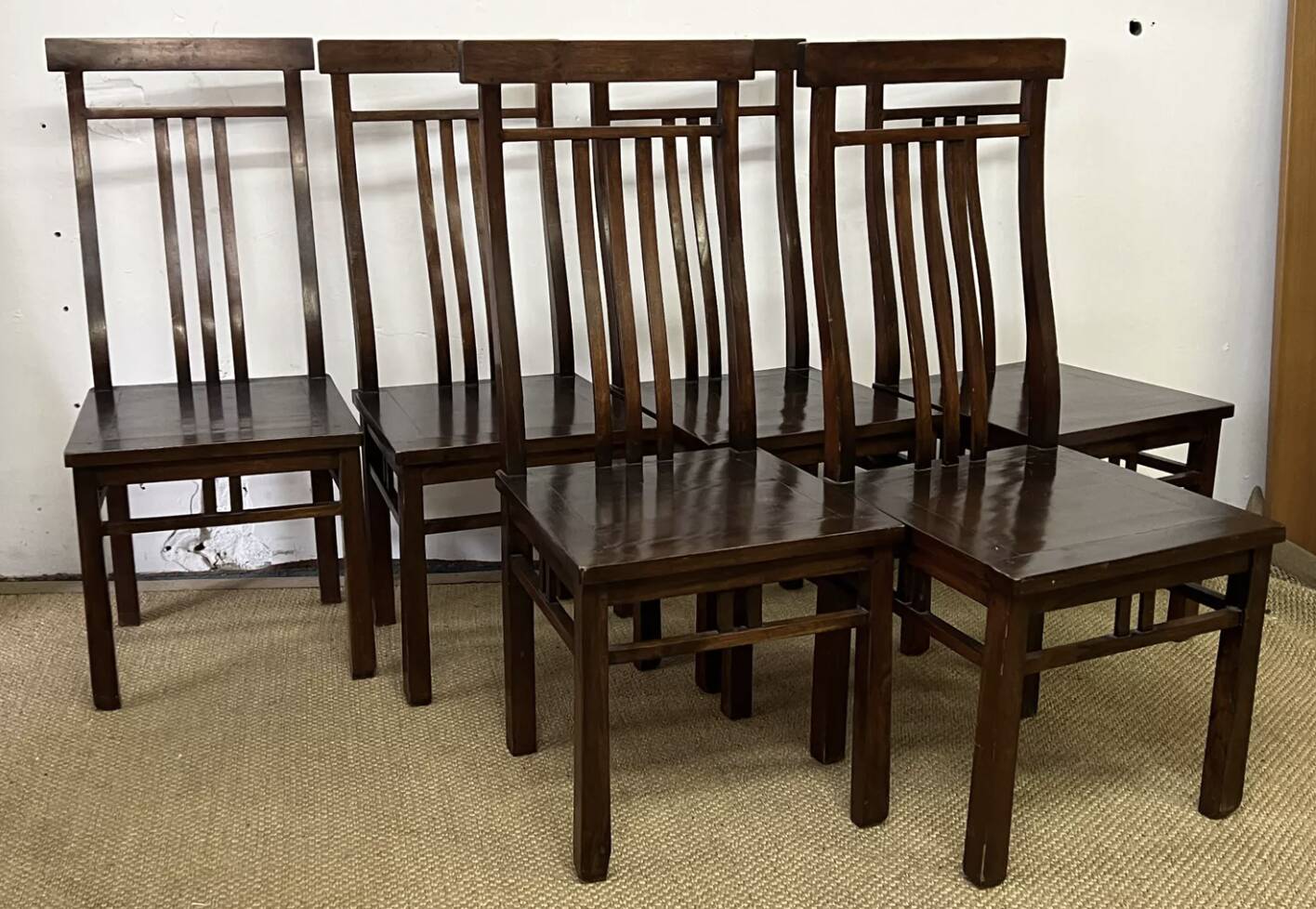 Set of 6 Mahogany wooden chairs