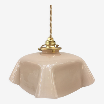 Vintage pendant lamp in pink opaline