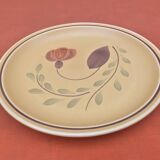1960s 6 flat plates Ateliers du Revernay France (Digoin Saône-et-Loire) Matte stoneware