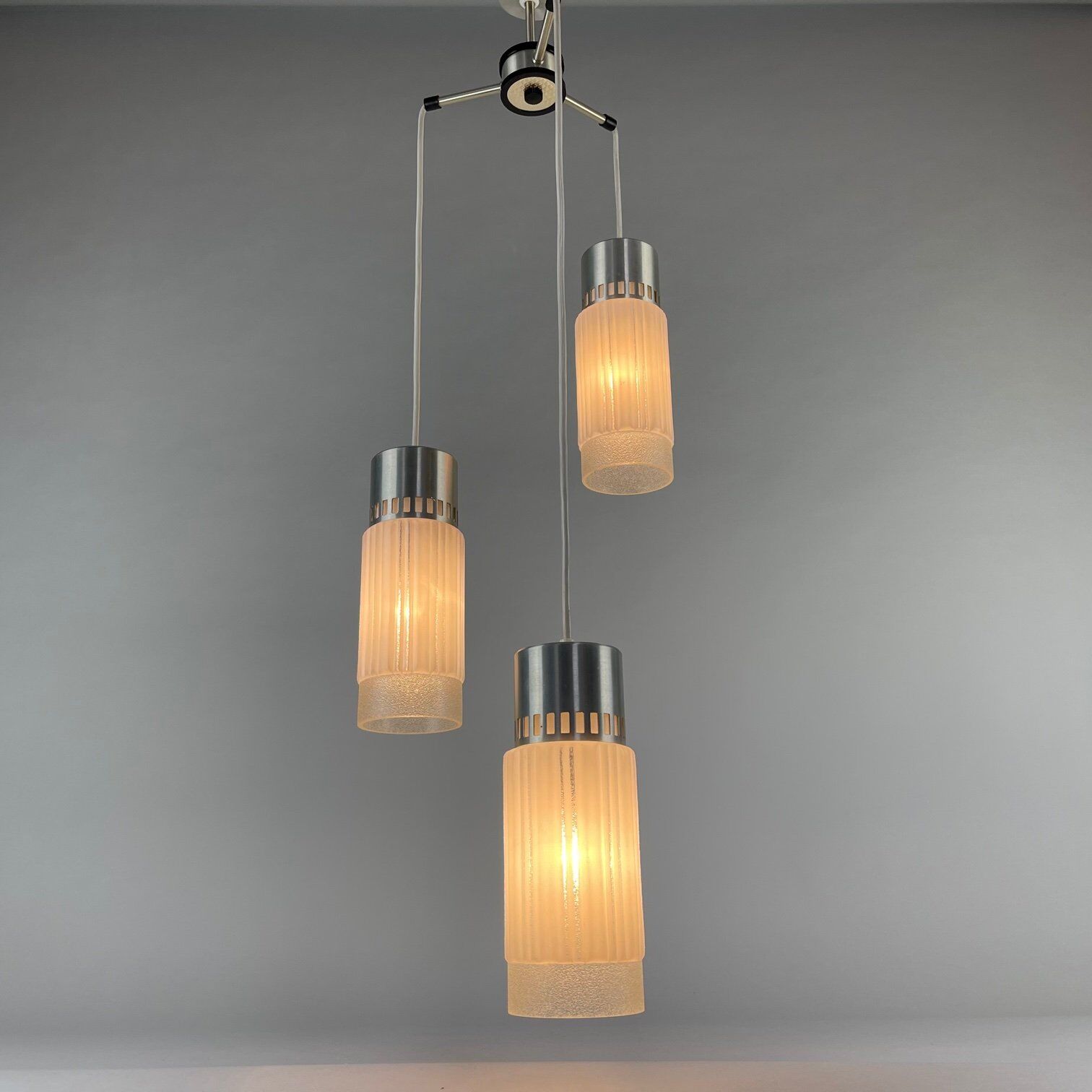 Mid Century Long Chandelier, Czechoslovakia, 1970's