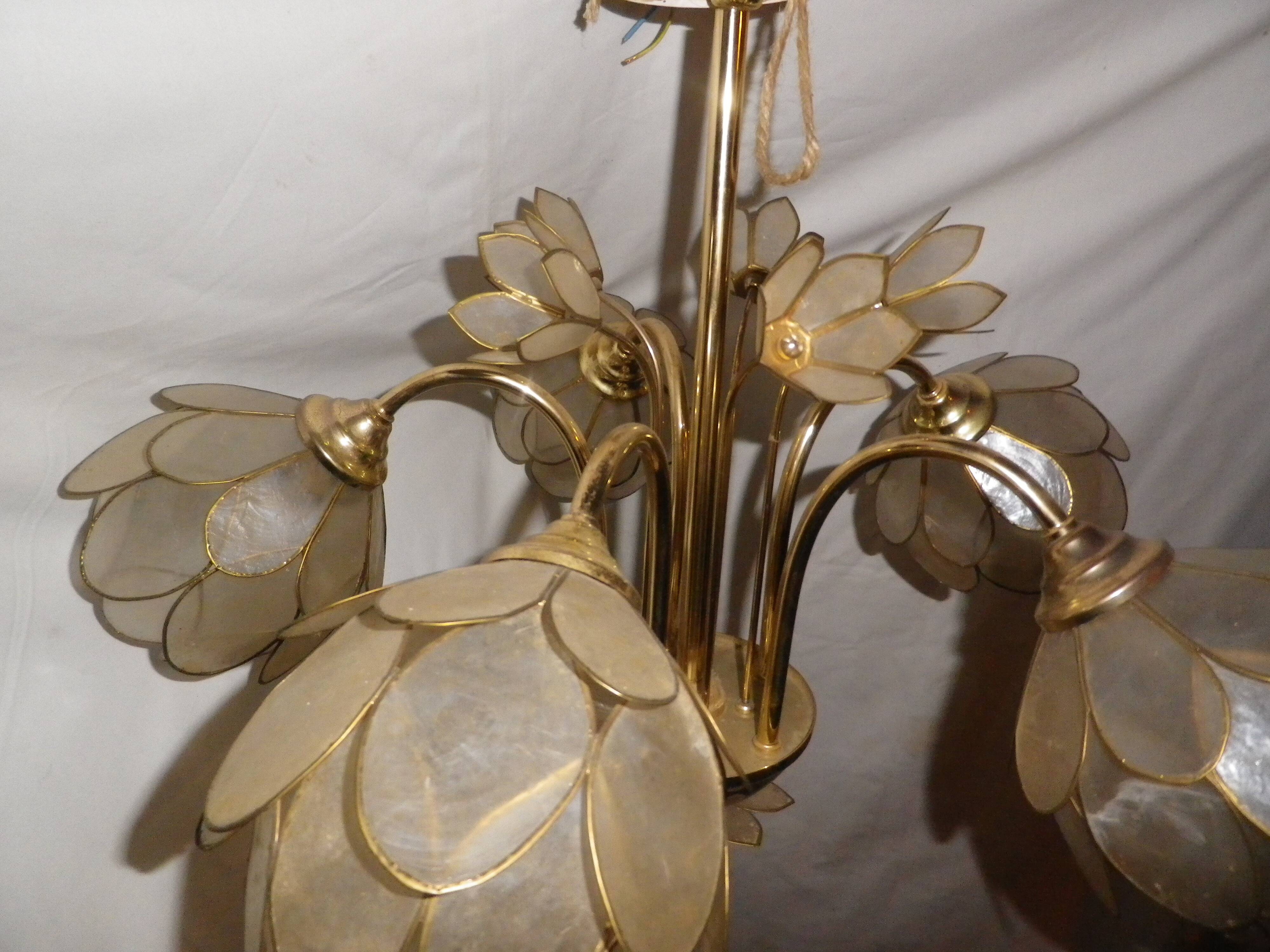 mother-of-pearl lotus flower chandelier