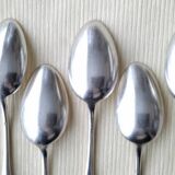 Set of 5 silver-plated metal soup spoons, Uniplat model