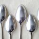 Set of 5 silver-plated metal soup spoons, Uniplat model