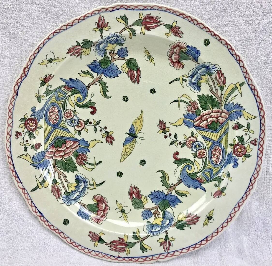 Round semi-hollow dish 31 cm Gien cornucopia XIX