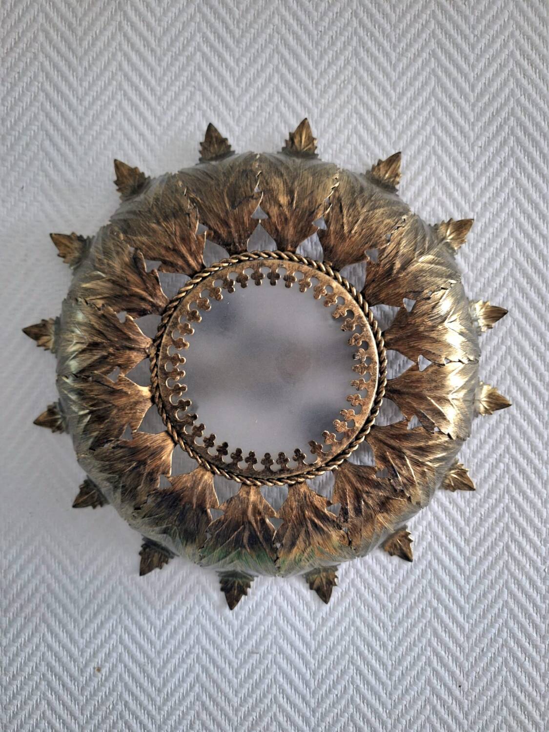 Vintage sun ceiling or wall light, antique sunburst light fixture