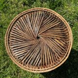 Rattan and buri side table