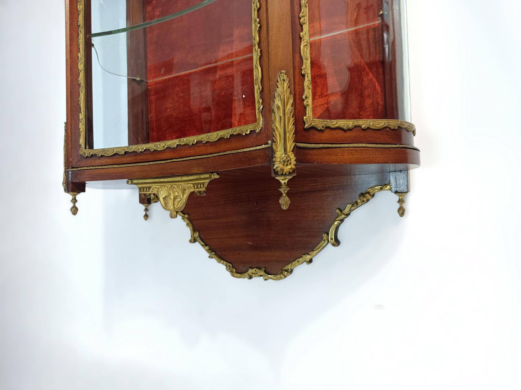 Louis XVI wall display cabinet, mahogany and bronze, France 20th century