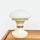 Paire de lampes champignon — Opaline blanche et métal laqué — Années 70
