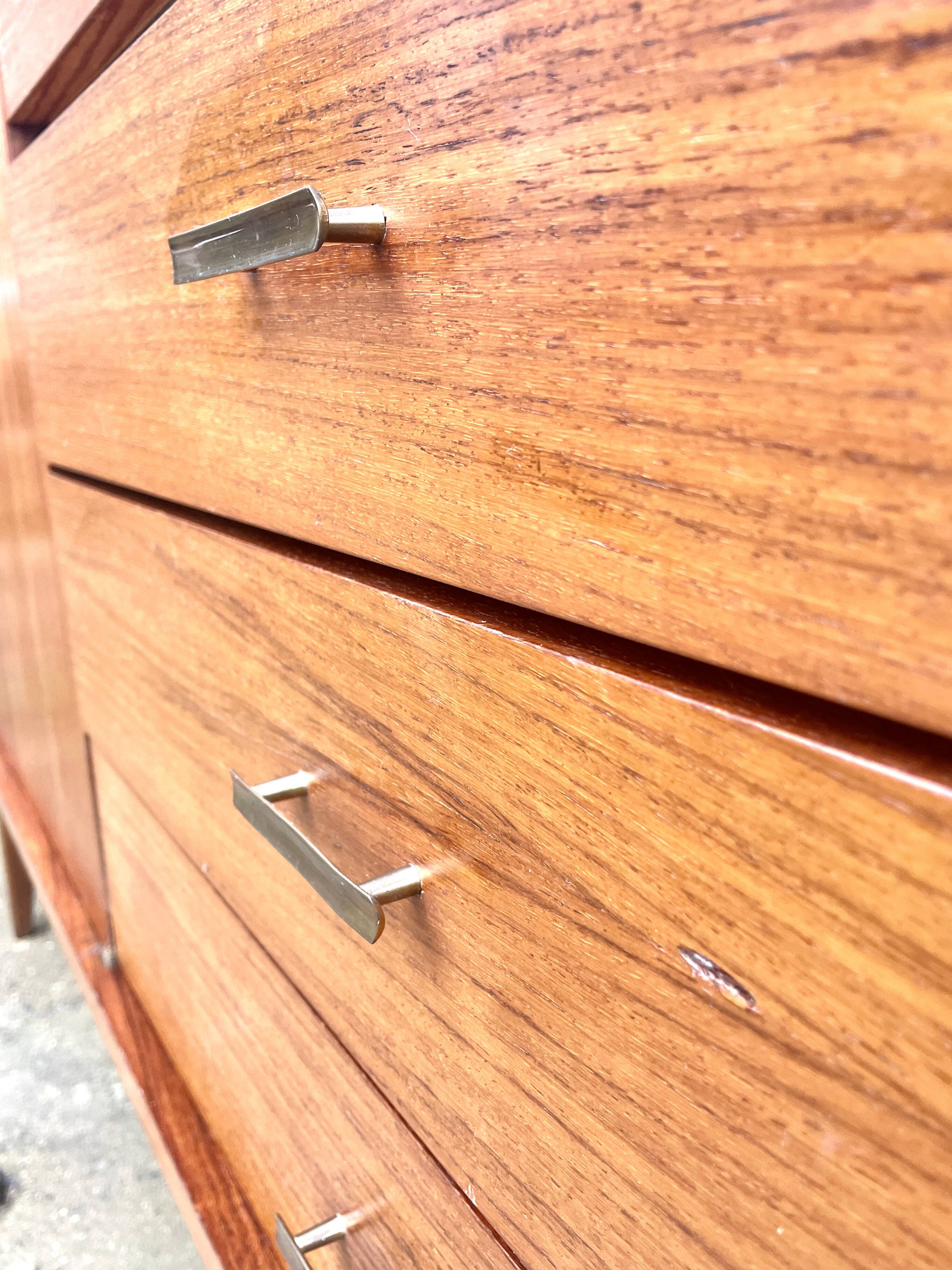 Meuble secrétaire armoire penderie 1950 placage teck