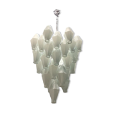 White murano glass polyhedra chandelier, 1970s