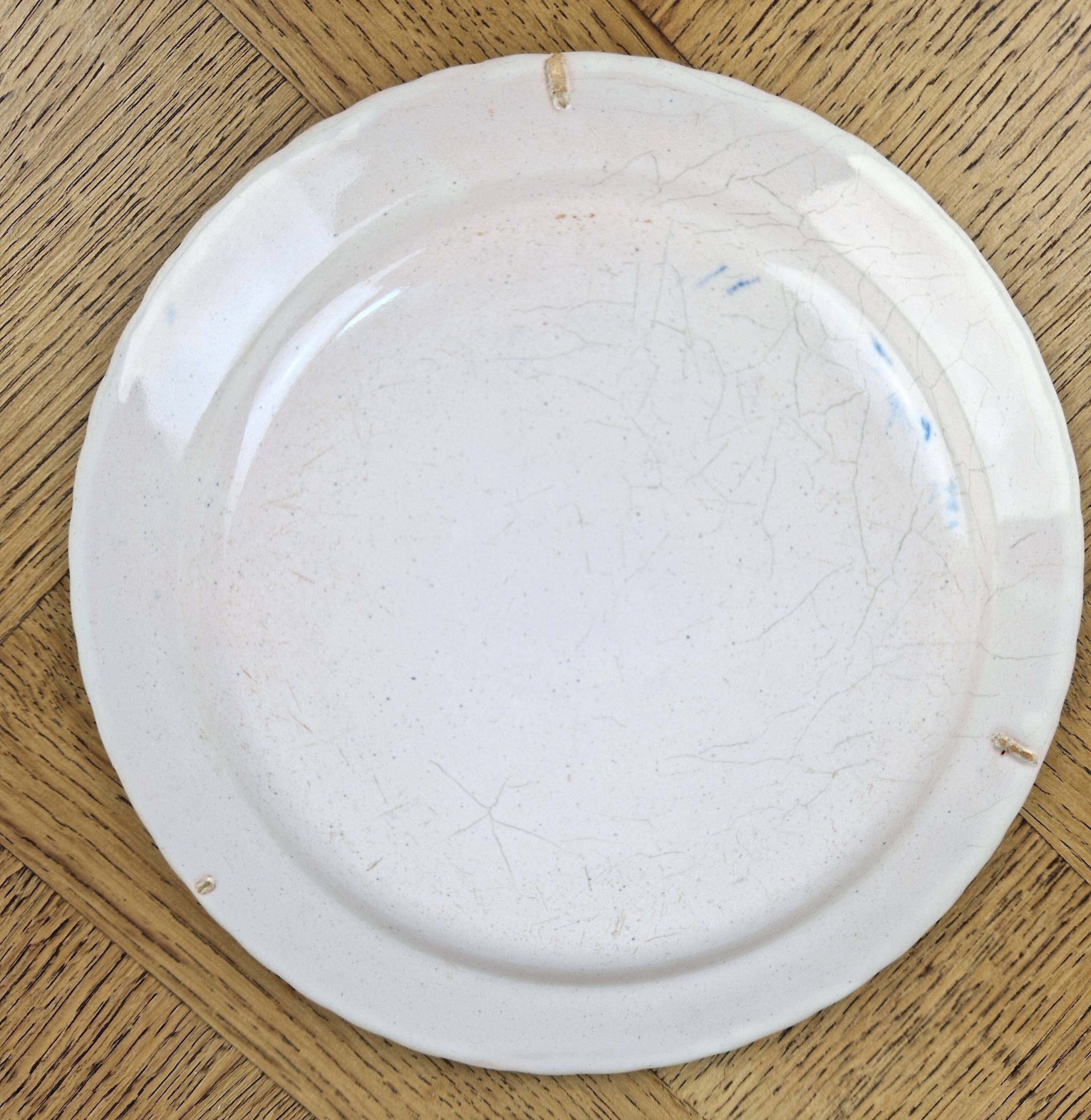 Old Auvillar faience plate - decorative plate