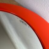 Syla vintage orange plastic round mirror