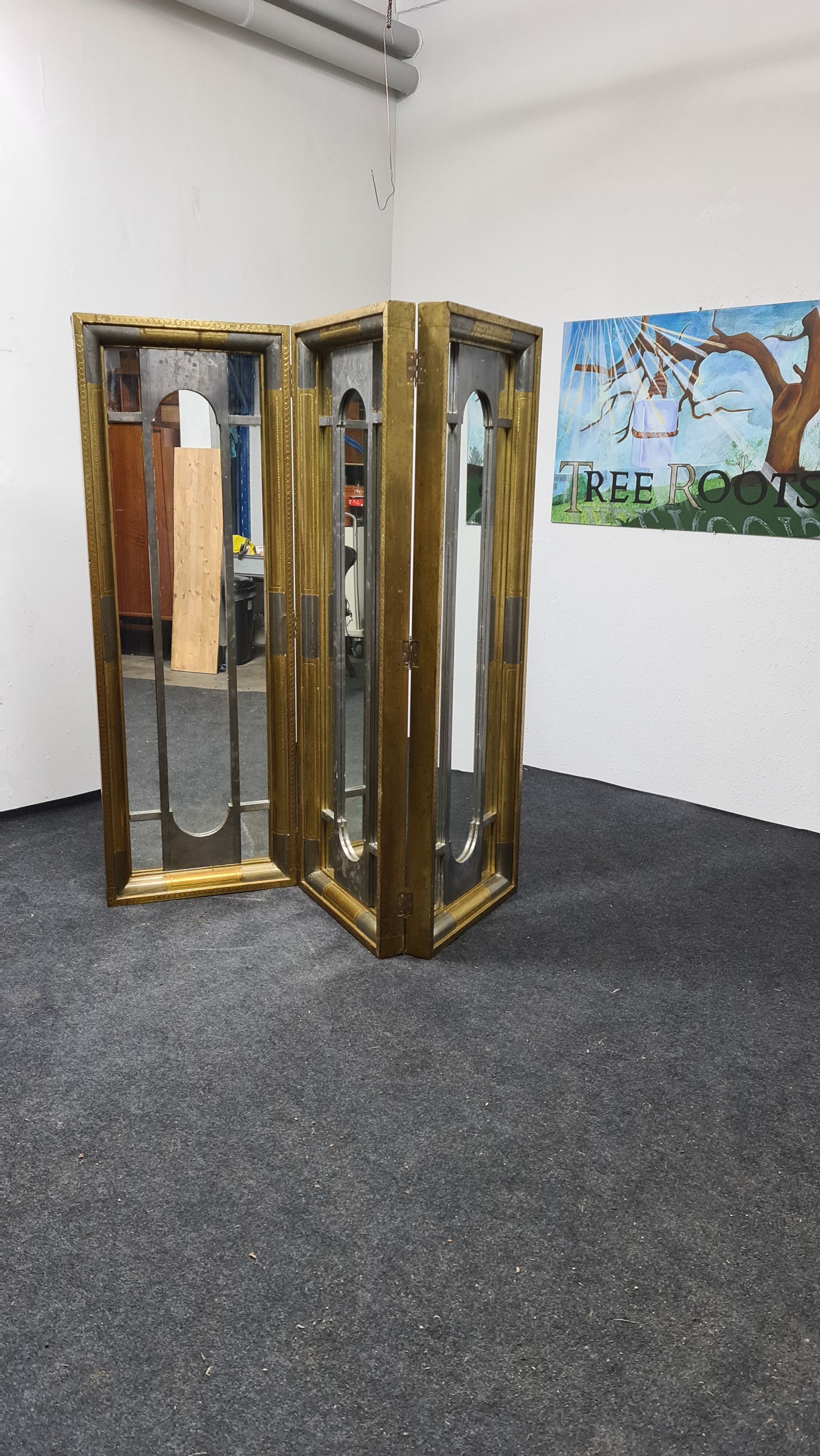 Vintage Brass mirror room divider