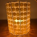 Pendant lampshade with mother-of-pearl buttons