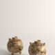 Satsuma Earthenware Vases, Hand-Painted Polychrome, Japan, Set of 2