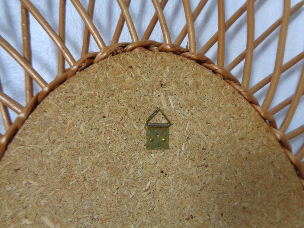 Italian rattan mirror, 1960s