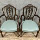 According to George Hepplewhite: pair of 19th century mahogany office armchairs