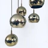 Golden Cascade 5-Ball Ceiling Lamp, Italy, 1980s
