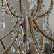 Old Venetian chandelier with Bohemian crystal tassels and gilded wood