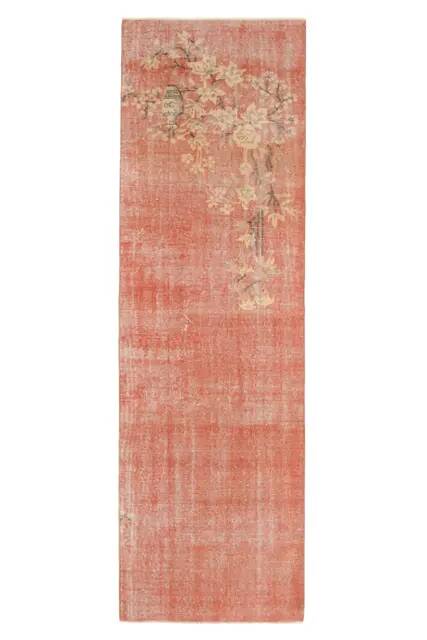 1970s Vintage Turkish Hand-Knotted Wool Cotton Red Runner Rug 82x270