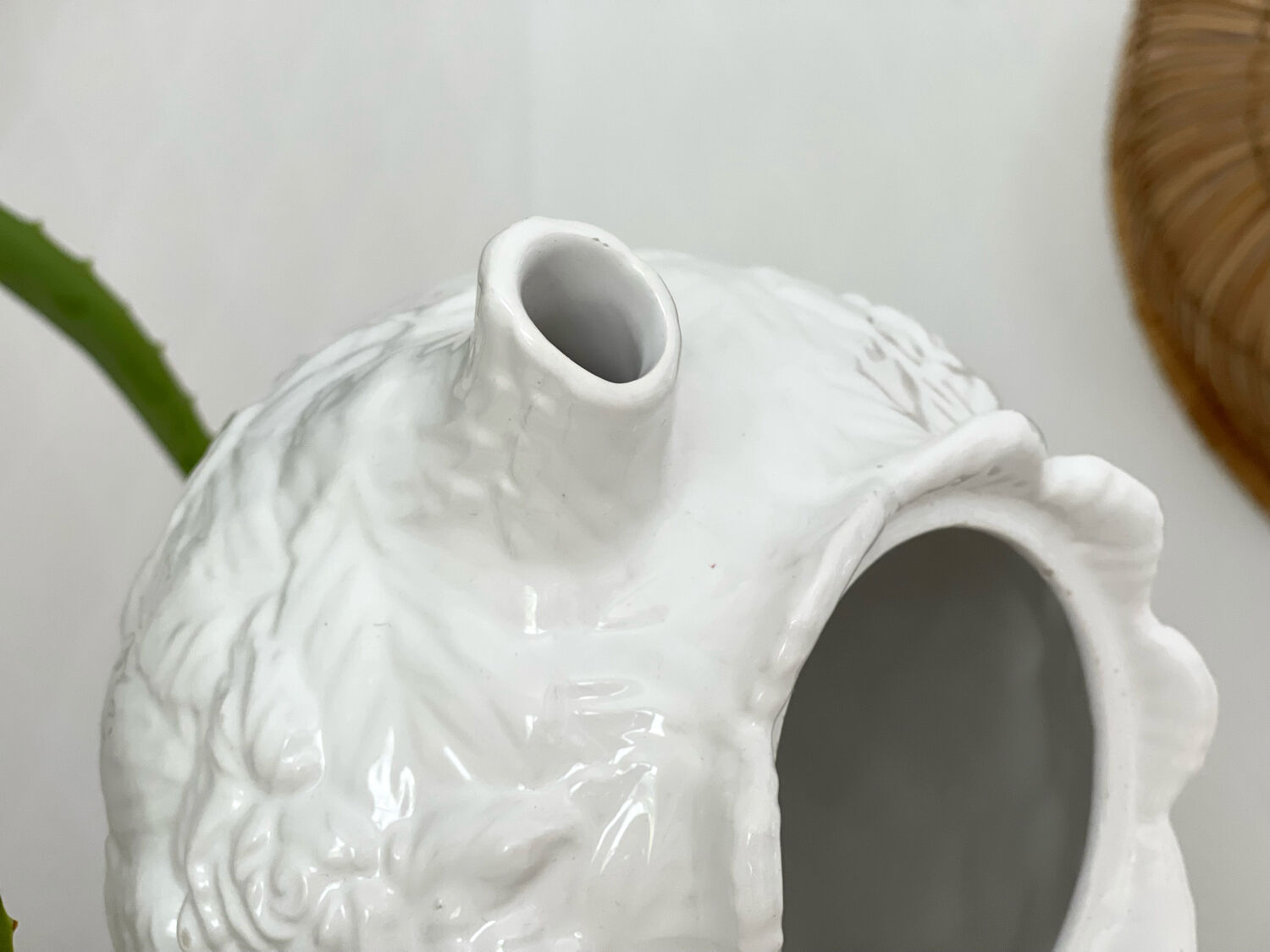 White slurry teapot