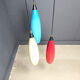 Vintage 3 glass pendant lights by Vistosi, 1970s