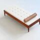 Scandinavian daybed in teak, wool and leather Denmark 1960