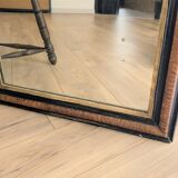 Louis-Philippe style mirror in black and gold flame wood - 96 x 66 cm