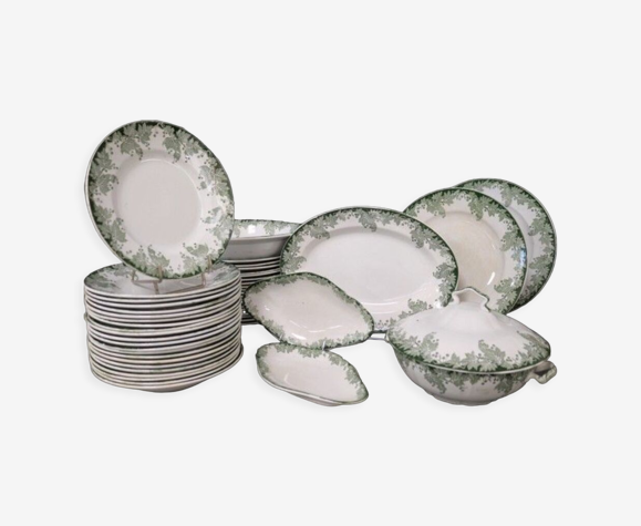 Service part. earthenware saint amand & hamage. model platane 47 pieces.