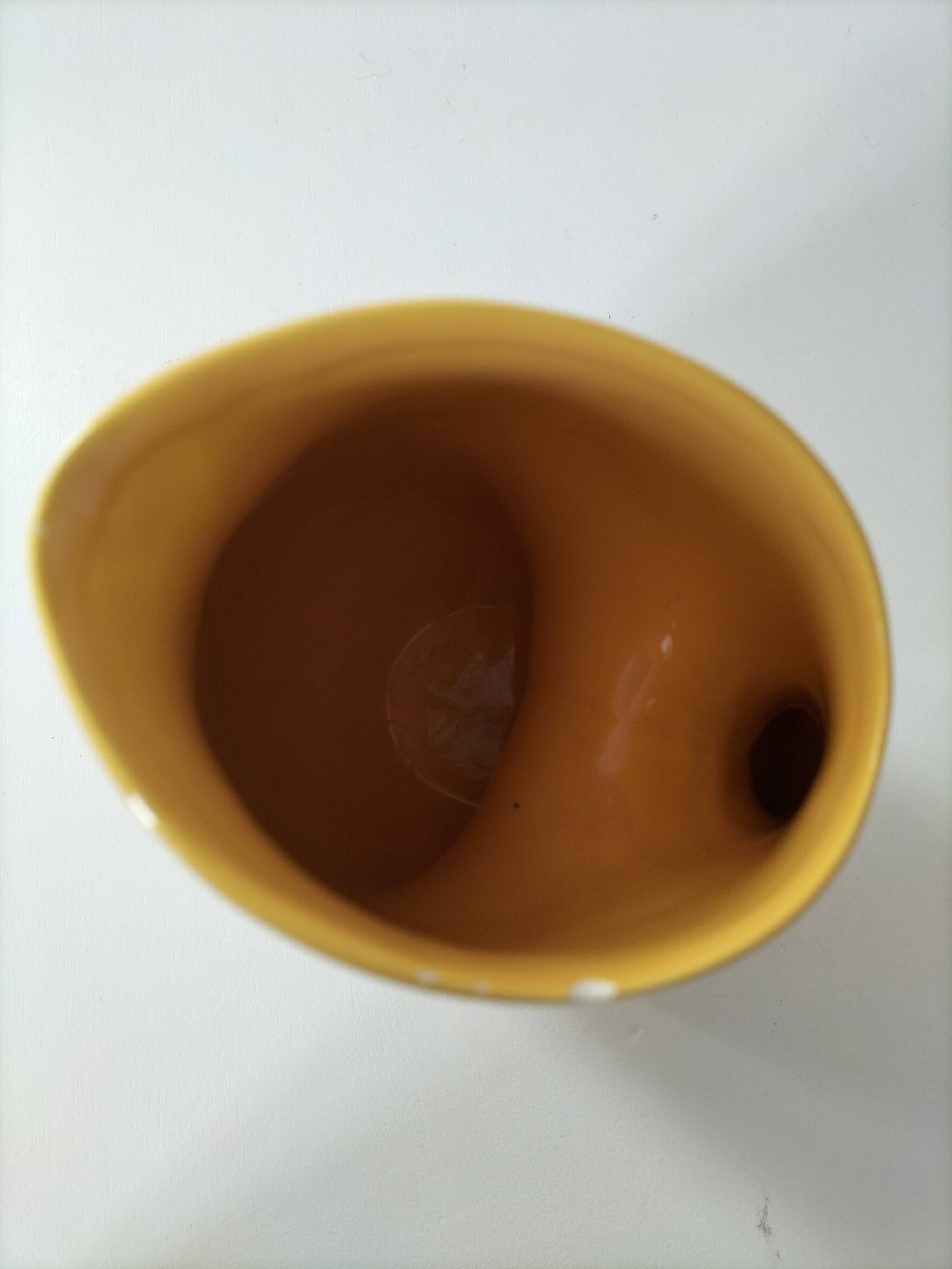 Vintage yellow sculptural pitcher 70s design