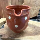 carafe, pitcher, Landert brown ceramic with cream dots
