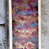 Baroque style coffee table colored glass