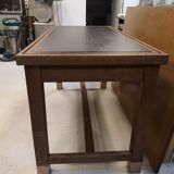 Old chemistry table in slate oak and copper