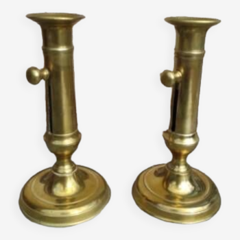 Pair of brass candlesticks