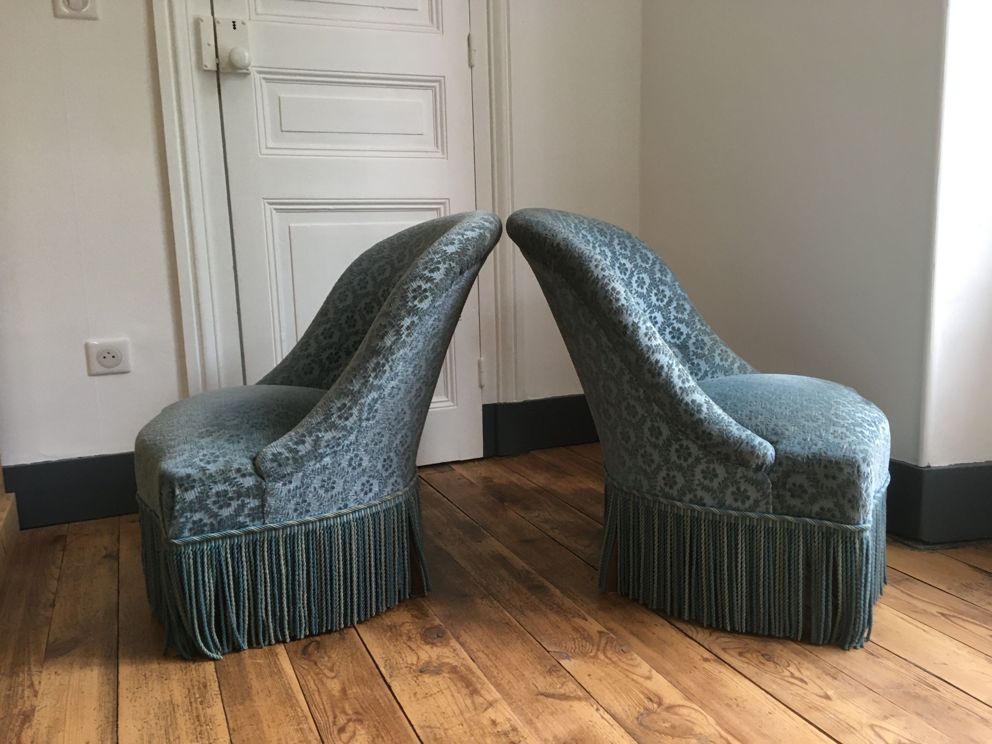 Pair toad armchairs