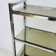 Chrome and smoked glass shelf in Italian 1970s style.